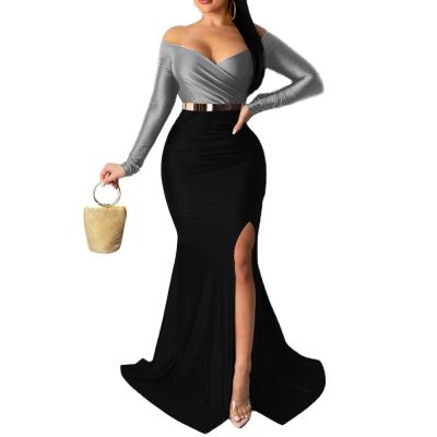 China Anti-static Elegant Black Mermaid Birthday Dress Ladies Party Dress Evening Gowns For Women for sale