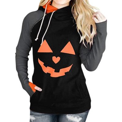 China Anti-wrinkle Halloween Pull Over Womens Hoodies Sweatshirt Custom Graphic Plus Size Womens Hoodies For Women for sale