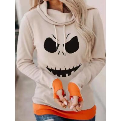 China Wholesale High Quality Halloween Anti-wrinkle Sublimation Printed Fleece Hoodies Women's French Terry Winter Hoodies for sale