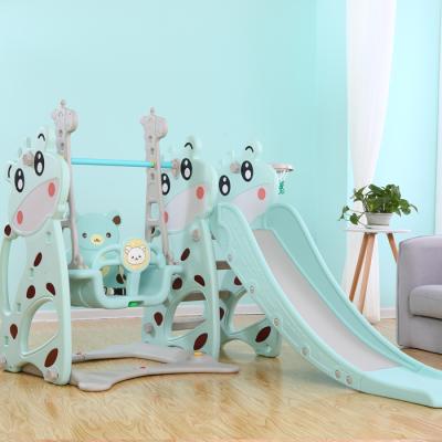 China Plastic Playground Rocket Style Indoor Playground 5 in 1 Combine Kids Indoor Plastic Slide Swing for sale