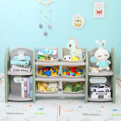 China Plastic Keeper Plastic Children Furniture Toy Storage Storage Cabinet Shelf With Drawers for sale