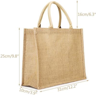 China Pattern Reusable Custom Wholesale Jute Tote Bags Plain Canvas Tote Bags Jute Tote Bags for sale