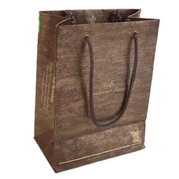 China Promotion Brown Color Special Paper Handbag With Handle For Packaging for sale