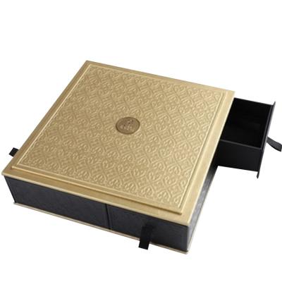 China Promotion Wholesale Spot Black Custom Logo Printed Luxury Perfume Drawer Sliding Gift Packaging Box for sale