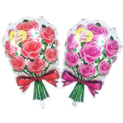 China Cartoon Rose Shape Balloon Wedding Decoration Gift Toy Wholesale Aluminum Foil Balloon for sale