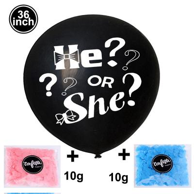 China Black Blue And Pink Jumbo Gold 36inch Gift Toy Baby Shower Party Decoration Her Or Him Gender Reveal Confetti / Balloon Latex Globos for sale