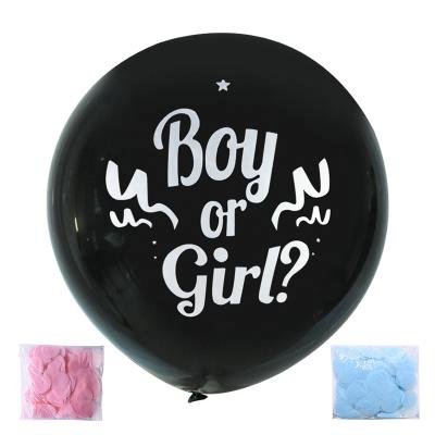 China Black Blue And Pink Jumbo Gold 36inch Gift Toy Baby Shower Party Decoration Her Or Him Gender Reveal Confetti / Balloon Latex Globos for sale