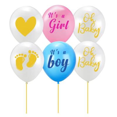 China Gift Toy Custom Printing Wholesale Party Decorations Round 2.8g 12inch Thick Sound A Boy Or Girl Gender Reveal Balloons for sale