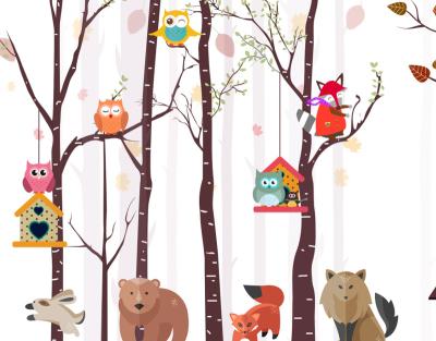 China New Embroidery Adventure Wallpaper Children's Cartoon Hand-Painted Murals Custom Made Fabric Wallcovering EUROPEAN for sale