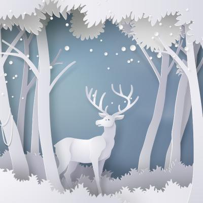 China Custom 3D European Deer in Snow Christmas Kids Room Bedroom Cartoon Children's Mural Wallpaper for Children for sale