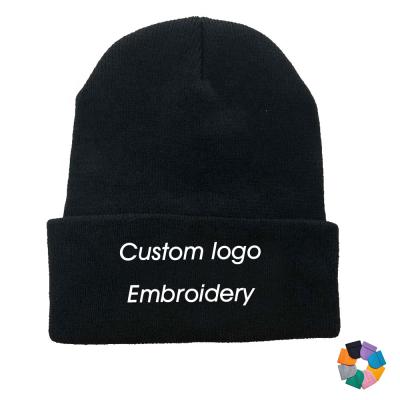 China breathable & waterproof breathable & Custom Wholesale Acrylic Embroidered Beanie Hat For Winter Knitted Waterproof for sale