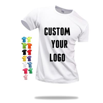 China High Quality Cheap Men's Anti-Wrinkle Quick-Dry White T-shirts Unisex Sublimation Custom Fit Anti-Wrinkle Printing 100% Polyester With Logo T Shirt for sale