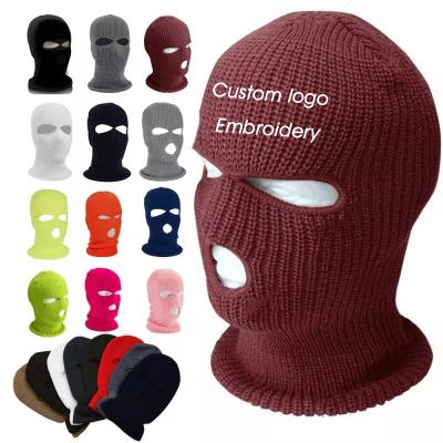 China COMMON Custom Design Logo Full Face Masks Custom JOINT Made With Embroidery 3 Hole Balaclava Ski Masks for sale