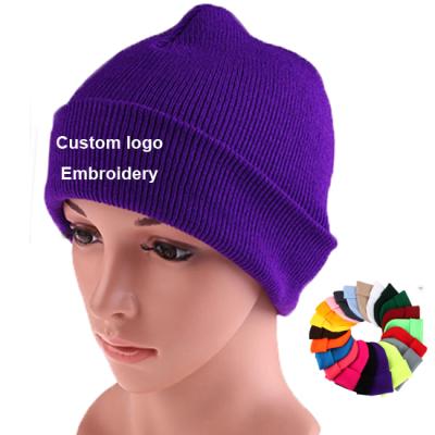 China breathable & waterproof breathable & Wholesale High Quality Winter Waterproof Plain Dyed Hat Caps With Embroidery Logo 100% Custom Acrylic Winter Beanie Warm Knitted Hat for sale