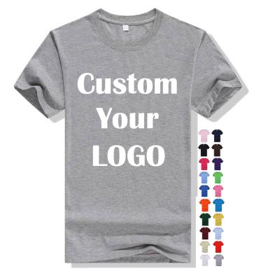 China High quality custom made plain white round bottom anti-pilling summer anti-pilling printing 100% cotton men's aplet T-shirt with your logo for sale