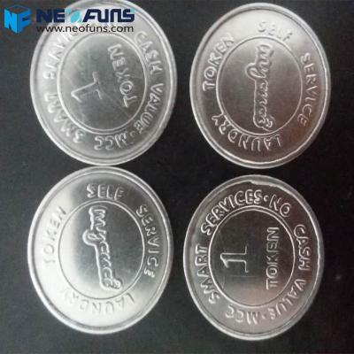 China Metal Steel Token For Game Machines Laundry Tokens White Steel Coins Coins For Amusement Games for sale