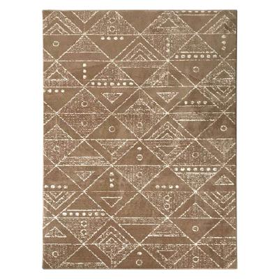 China Diamond Pattern Polyester Microfiber Beige Brown Non-Slip Geometric Rugs and Blankets for sale