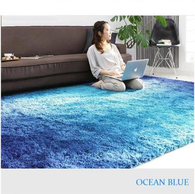 China Plain Shaggy Warm Color Softness Gradient Living Room Carpet and Blankets for sale