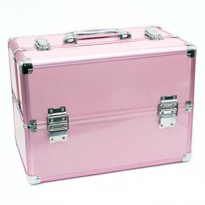 China Beautiful Size Aluminum Makeup Portable Customized Cosmetic Train Case With Different Color for sale