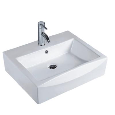 Cina Cheap bathroom lavabo rectangular shape porcelain wash sink countertop art basin in vendita