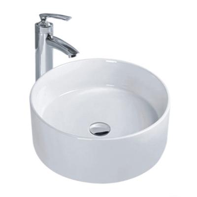 China Modern bathroom round ceramic hand face washbasin counter top deep basin sink for sale