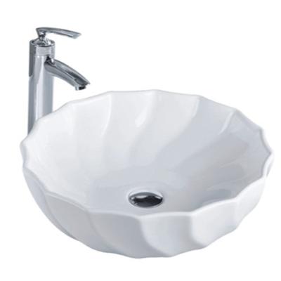 China Unique design washroom ceramic face wash sink counter top hotel bathroom art basin en venta