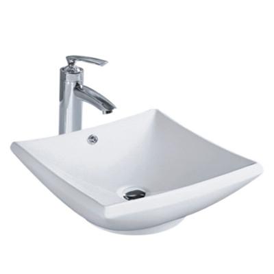 Cina Square shallow porcelain washbasin art wash basin counter top ceramic bathroom sink in vendita