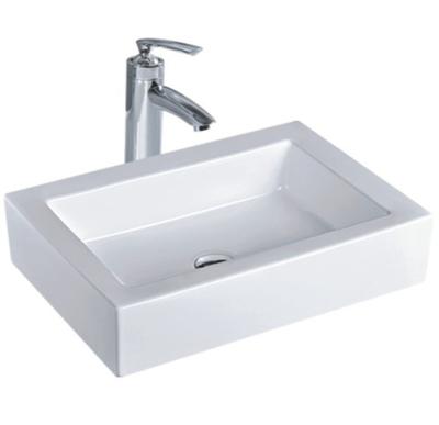 China Cheap rectangular shape without faucet hole ceramic basin wc washing hand sink for bathroom for sale