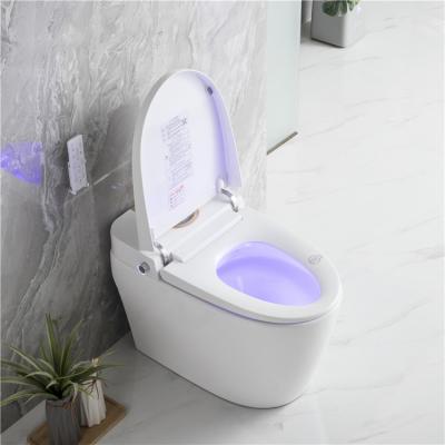 China Cheap foot sensor remote control automatic cover one piece wc intelligent toilet bowl for home hotel for sale