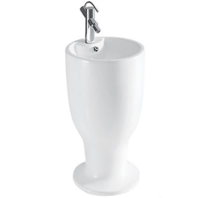 China Nordic style modern hotel unique designed popular white ceramic basin pedestal sink for sale