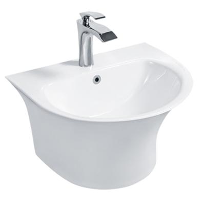 Cina European modern design high quality white ceramic bathroom wall hang basin in vendita