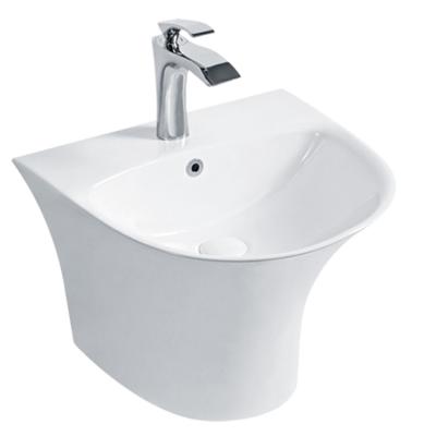 China Hot selling modern design luxury household white porcelain bathroom wall hang basin for sale