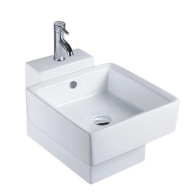 China European style washroom lavatory sink ceramic rectangular wall hung wash basin for sale