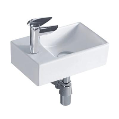 China High grade white glazed small size rectangle shape wall hung wash basin for sale