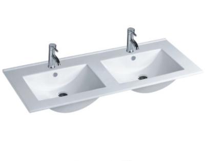 Κίνα 9120D Bathroom caninet above counter large size antique double bowl ceramic wash basin for vanity προς πώληση