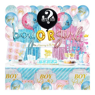 China Gender Reveal LEMON Gender Reveal Balloons Globos Pink Blue Boy or Girl Banner Confetti Tableware Baby Shower Party Supplies Decorations for sale