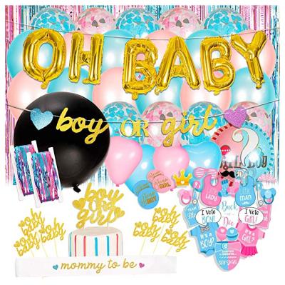 China Gender Reveal LEMON Gender Reveal Pink Blue Boy Or Girl Balloons Globos Baby Reveal Props Party Supplies Decorations Kit For Kid Baby Shower for sale