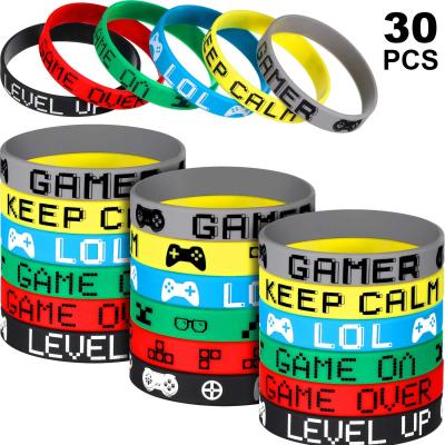 China 30pcs Birthday LEMON Video Game Wristbands Wristbands Rubber Colorful Silicone Wristbands Game Party Supplies Supplies For Gamer Birthday for sale