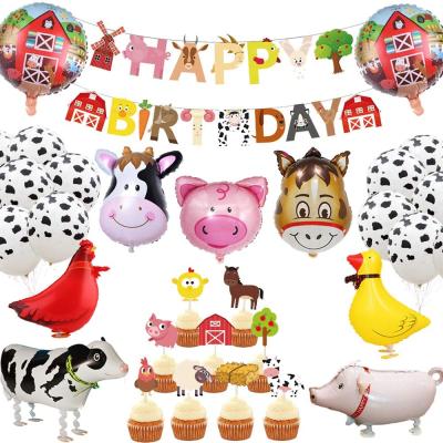 China LEMON Farm Animals Birthday Party Set Farm Paper Party Supplies Animal Decorations for Kids Farm Animals Scare Theme for sale