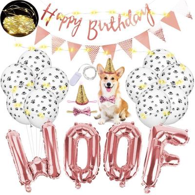 China Birthday LEMON Dog Birthday Party Supplies Pet Decorations BARK Letter Balloons Paw Print Balloons for Pet Cat Dog Birthday for sale