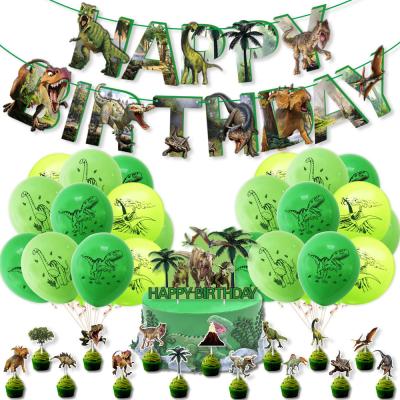 China Dinosaur Party Balloon Topper Happy Birthday Banner Latex Birthday Lemon Dinosaur Theme Kids Birthday Party Decoration Cake For Boy Girl for sale