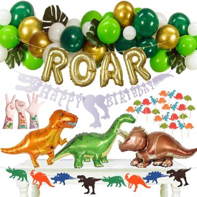 China Birthday LEMON Dinosaur Party Supplies Decorations Jurassic Park Gold Foil Balloons Globos Jungle Theme Balloon Garland for sale