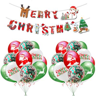 China Merry Christmas LEMON Merry Christmas Party Supplies Balloons Set Merry Christmas Banner With Tree Party Decorations For Kid Adult for sale