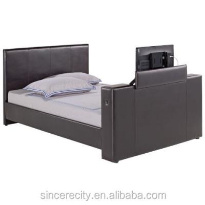 China Hot Sale Modern, Modern Bedroom Furniture, Cheap PU PVC Faux Leather TV Bed for sale