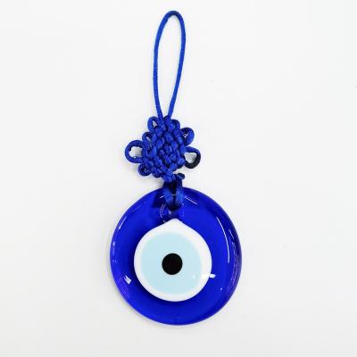 China Folk art 3cm, 4cm, 5cm, 6cm, 8cm, 10cm, 12cm, 15cm round glass evil eye amulet decoration souvenir and chinese knot gift for sale