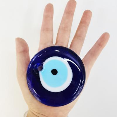 China Folk art 8 cm round blue evil eye glass amulet for sale