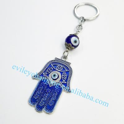 China Fatima Hamsa Hand Backpack Palm Drop Oil Hanging Key Chain Key Chain Evil Eye Pendants for sale