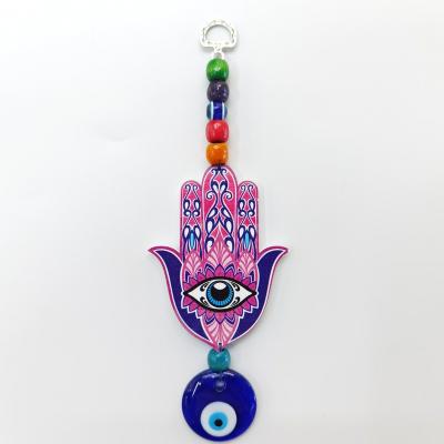 China Hand Shaped Ornament Blue Eye Antique Imitation Hand Of Fatima - Hamsa Wall Hanging With Evil Eye Hand Made Glass Home Decoration for sale