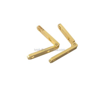 China Traditional Ivoduff Supply Gold Metal L Shaped Hinge For Wooden Box 30x30mm for sale