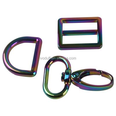 China Snap Hook D Ring Adjuster Slider Triglide Buckle Metal Swivel Clasp 25mm Handbag Accessories for sale